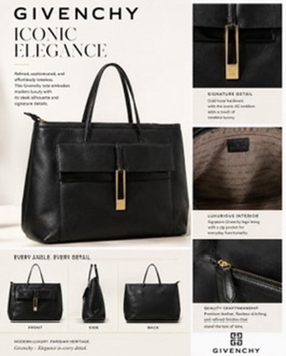 LS015  Givenchy Black Leather and Patent Vintage Shoulder Bag
